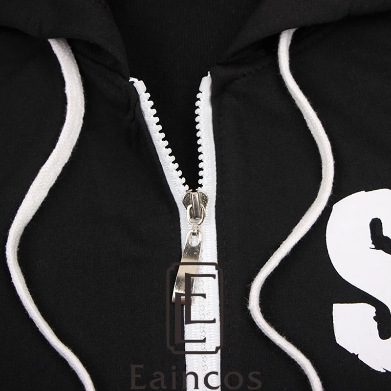 Костюм киригая из аниме Искусство меча онлайн тонкая черная кофта с капюшоном