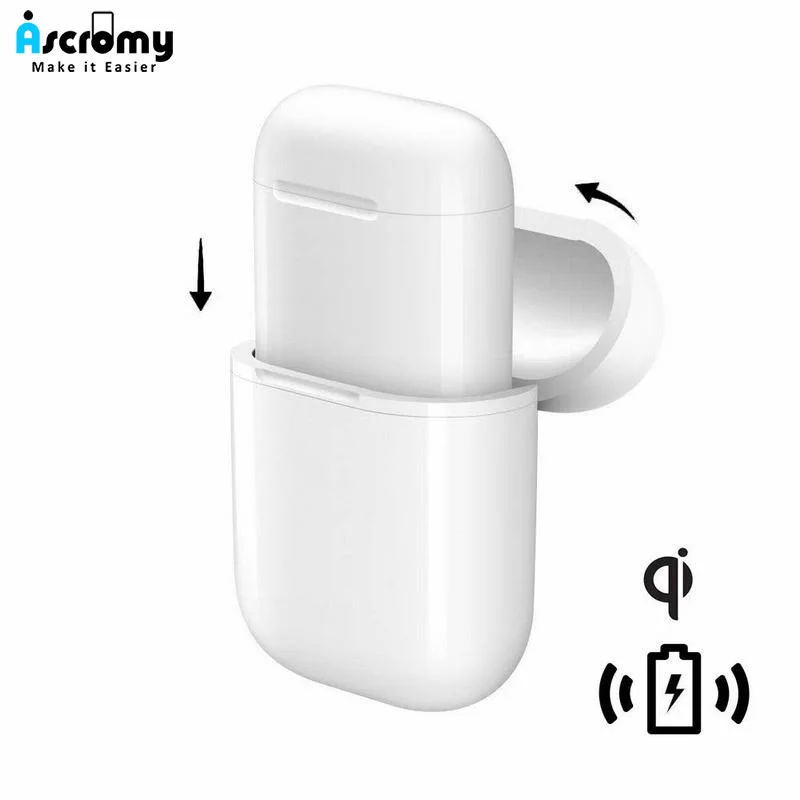 Беспроводной зарядный чехол Ascromy защитный для Apple Airpods Airpower зарядная коробка Qi