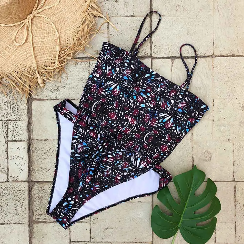 FS One Piece Print Womens Swimsuits Bandeau Bikini Plus Size Solid Swimwear Push Up Bow Tie Sexy Bathing Suits Monokini | Спорт и