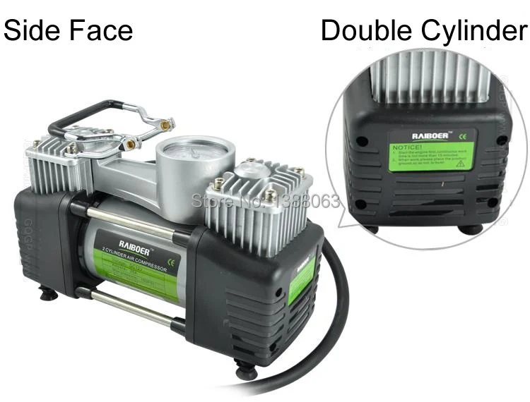 

Wholesale Low Noise 12v Air Compressor Car Tyre Inflator Double Cylinder Metal Car Tire Inflator MINI High Pressure Air Pump
