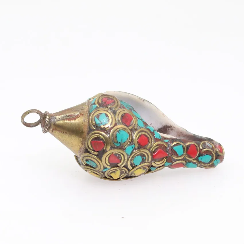 6.7cm Ancient Chinese Mini hand made Turquoise coral necklace Jewelry Conch Amulets H057 | Дом и сад
