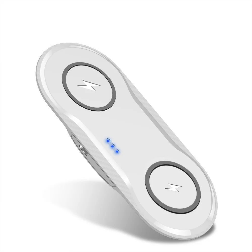 White FDGAO 2 в 1 двойное Qi Беспроводное зарядное устройство для iPhone 11 X XS MAX XR 8 Беспроводная зарядная подставка для samsung S8 S9 S10 Note 10 9 8 - Тип штекера: White