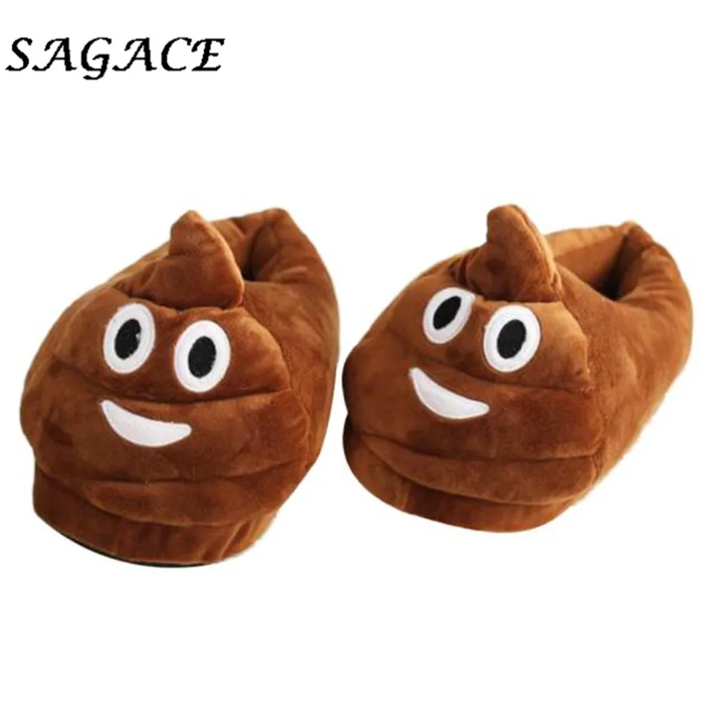 Brown SAGACE/Женская обувь; коллекция года; зимние плюшевые тапочки с милым рисунком; зимние домашние тапочки для мужчин и женщин - Цвет: Brown