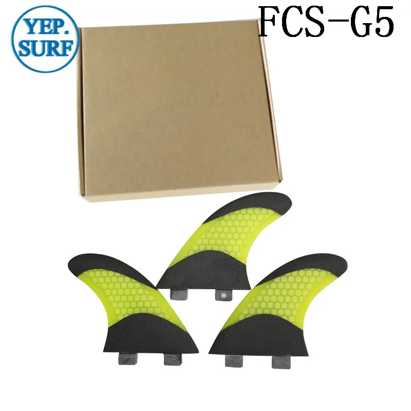 Выпрямитель для серфинга FCS G5 плавники желтого цвета из стекловолокна плавник с