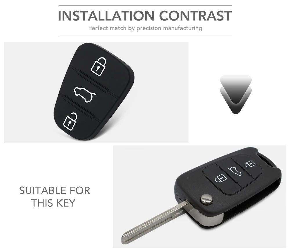 3 кнопки флип силиконовый резиновый дистанционный Автомобильный ключ ButtonPad чехол