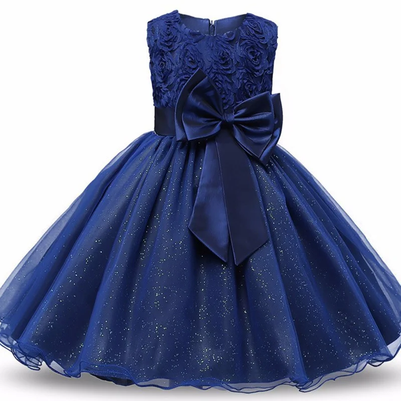 2019 г. Vestido платье принцессы с бантом и цветочным узором для маленьких девочек