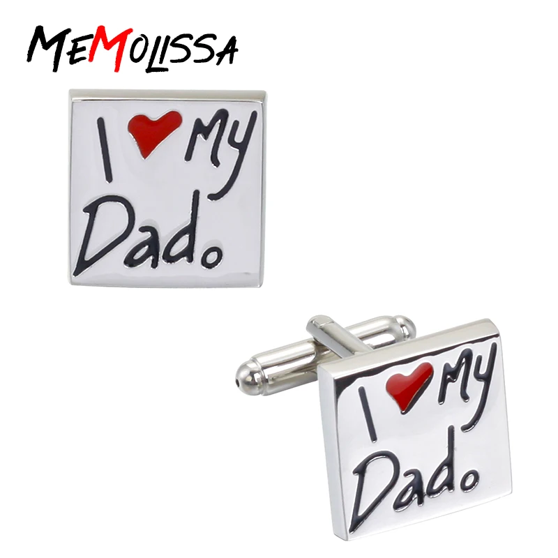 

MeMolissa High Quality I love My Dad Cufflinks for mens Wedding Shirt Cuff Gifts for Dad and Father's Day Cuff links