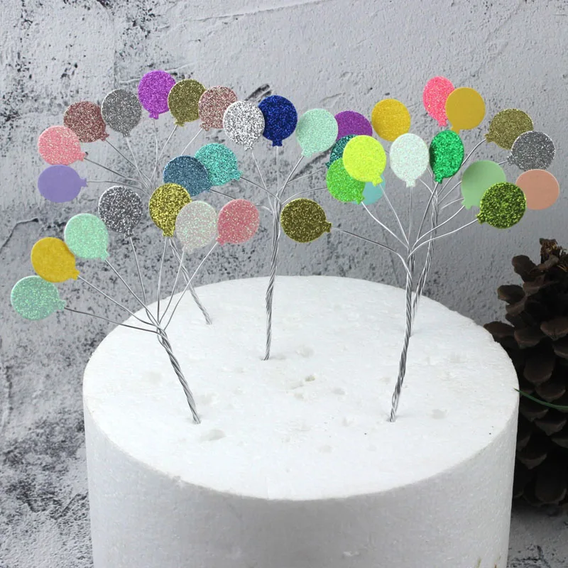 1 шт милый красочный Блестящий маленький воздушный шар Железный Торт Топперы