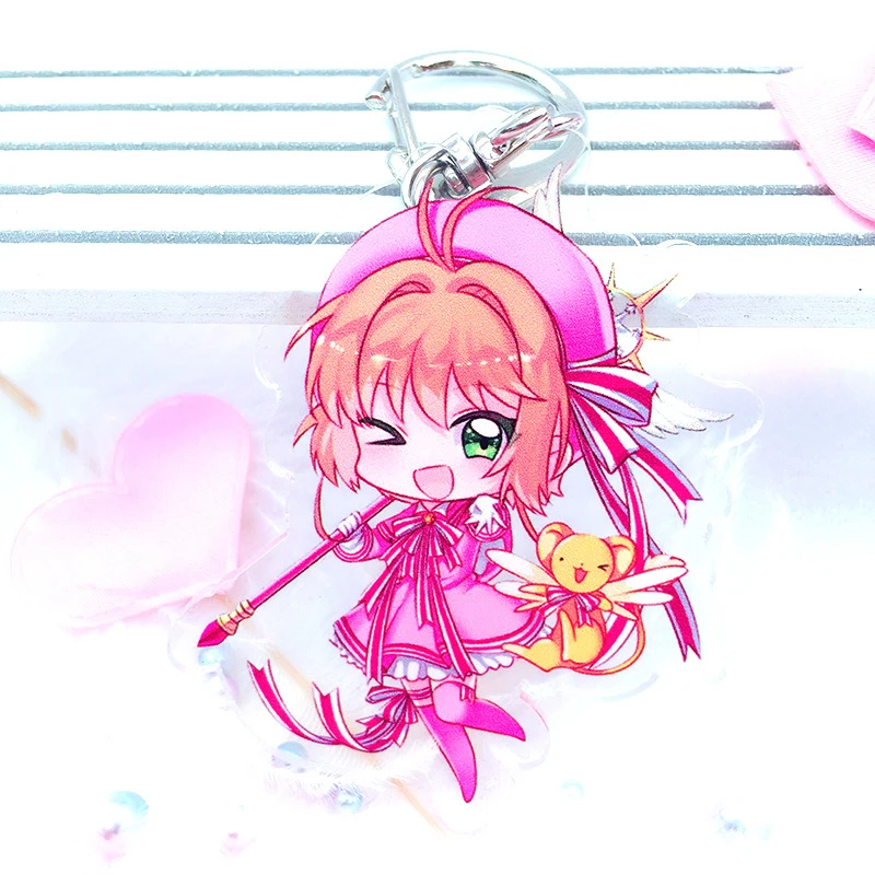H03 Аниме Cardcaptor Брелок «Сакура» Kawaii мультфильм брелки двухсторонний кулон брелок - Цвет: H03