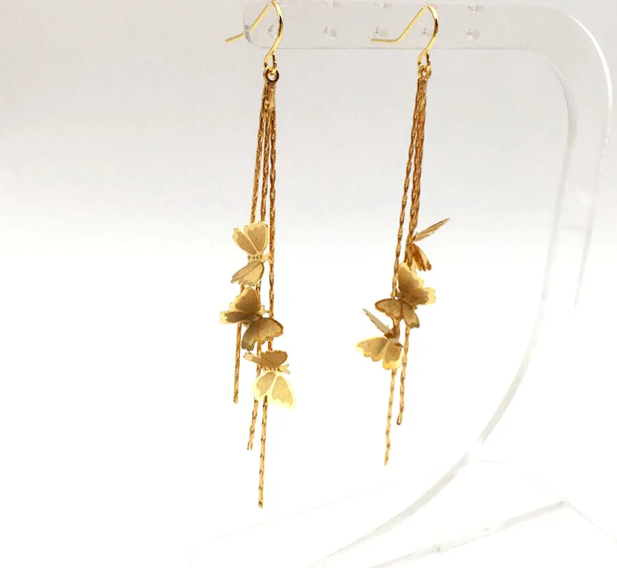 CSxjd высококачественные Медные длинные серьги в виде бабочек Элегантные Простые