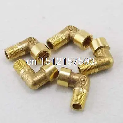 

5PCS 1/4" BSPP Connection Elbow Female-Male Pipe Brass Adapter Coupler Connector