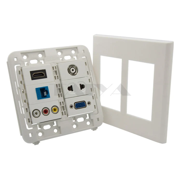 120X120 мм Лицевая панель HDMI VGA CAT6 RJ45 3RCA AV TV AC поддержка настенной панели DIY|face plate|wall