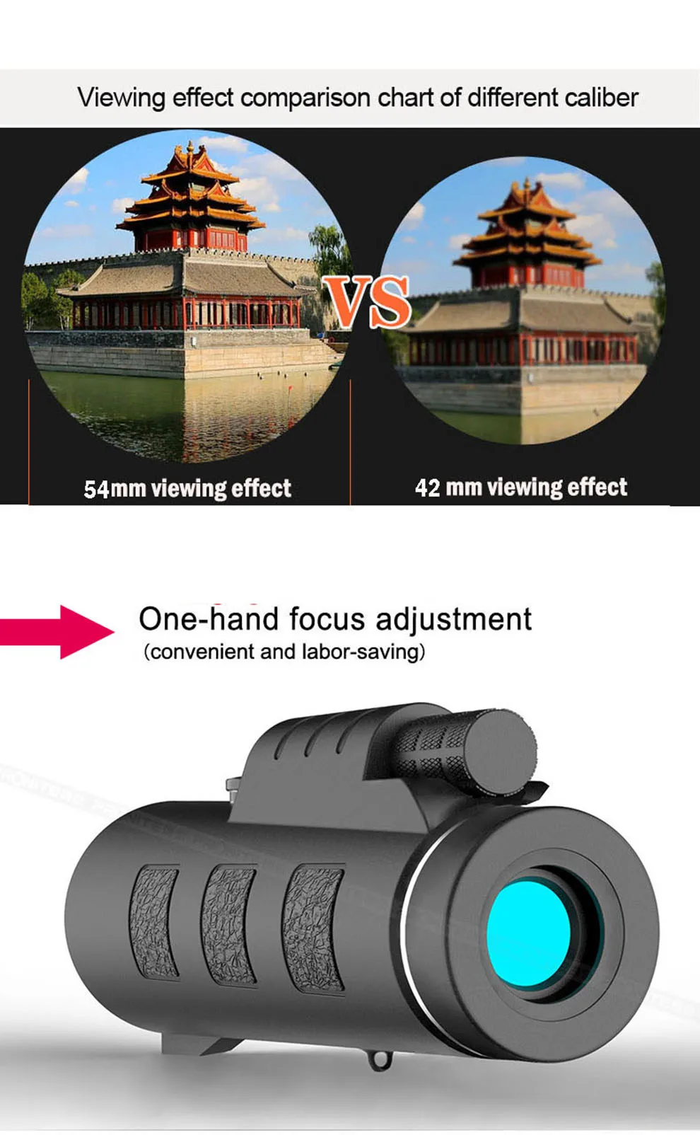 Монокуляр Zoom Vision 40x54 охотничий телескоп HD Профессиональный Монокуляр охотничьи прицелы телескопическое зеркало Opera Turizm Spyglass