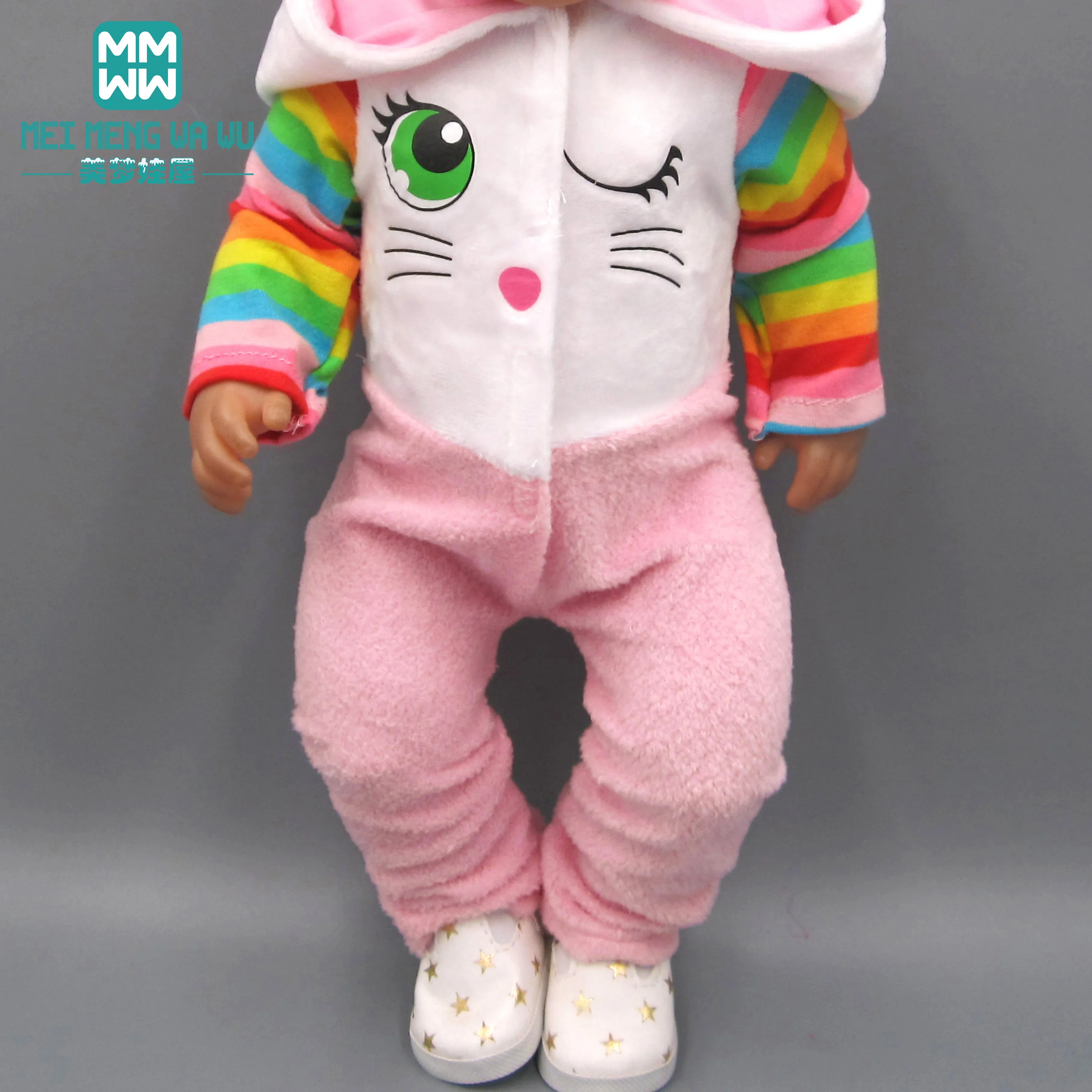 

Doll clothes for 43cm baby new born doll fashion cartoon Crawling clothes