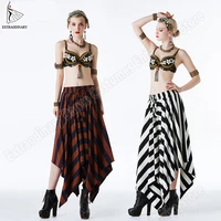 new ats tribal women belly dance costumes set bra skirt gypsy vintage coins hand beading bellydance performance clothes top