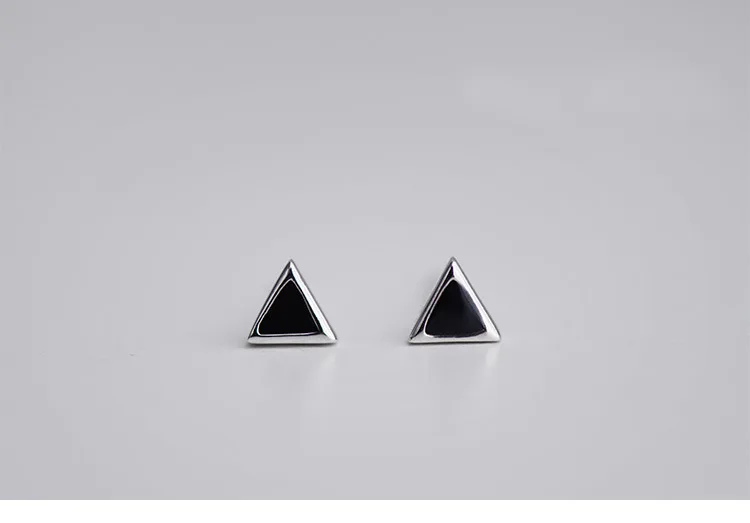 

2016 New Fashion 925 Sterling Silver Geometric Triangle Stud Earrings For Women Jewelry Free Shipping Brincos