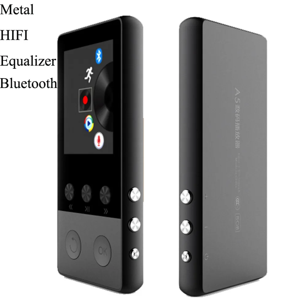 Металлический Bluetooth MP3 плеер 8 Гб 1 дюймов экран воспроизведение музыки 70h с FM радио