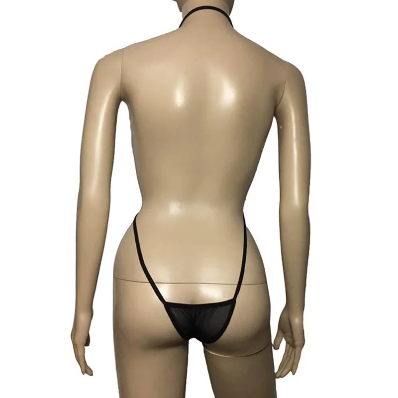 Women Sexy See Through Mesh Bikini Lingerie Microkini One Piece Teddy G-String Back Underwear Nightwear