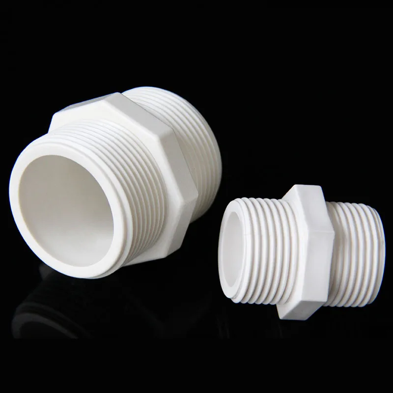 gogo PVC nipple fitting water supply pipe straight screw through double outer thread | Обустройство дома