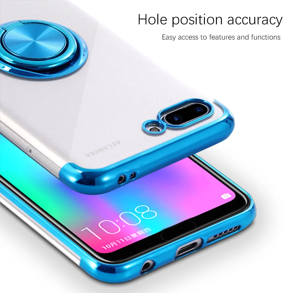 NYFundas 360 чехол с кольцом для пальца huawei mate 20 lite pro X мягкий прозрачный силиконовый