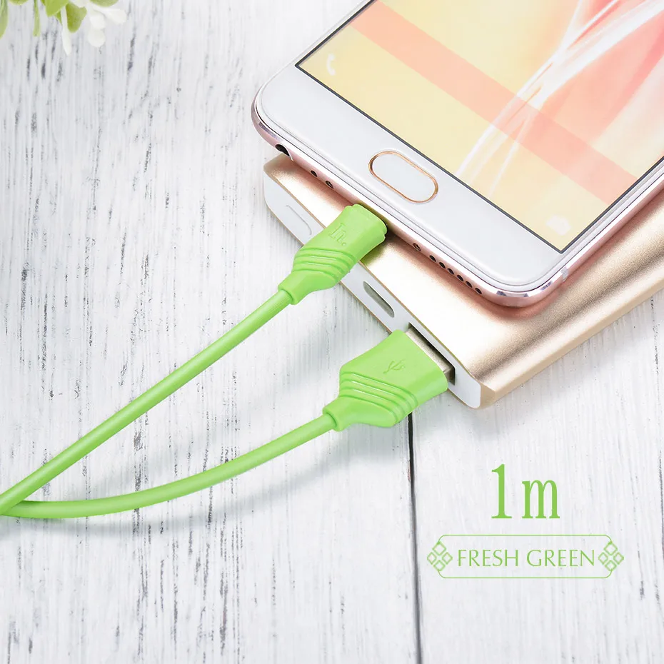 НОСО Micro-USB Зарядный Дата Кабель USB Зарядное Устройство Провод для Передачи Данных Синхронизации Android Мобильных Телефонов Шнур Зарядка для Xiaomi Samsung Самсунга Сяоми Андроид Микро ЮСБ - Цвет: Wheat green