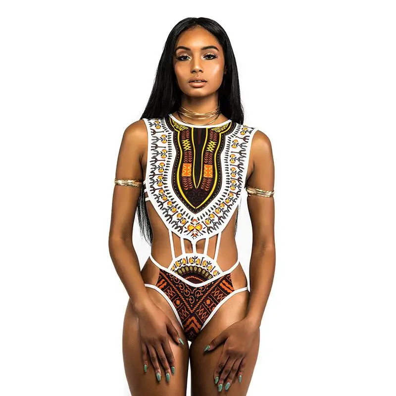 Древних африканских Монокини женщин combinaison короткие бразильские ползунки