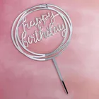 Новинка 2019, Розовый Золотой акриловый Топпер для торта, зеркальный Топпер для кексов на день рождения для детей, торты на день рождения