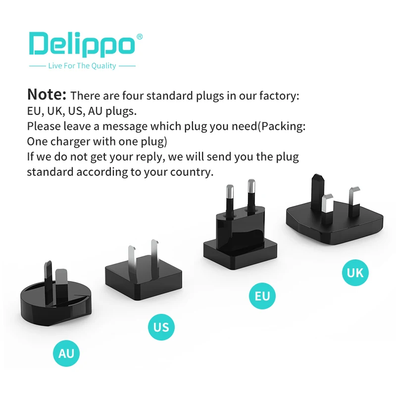 Универсальное быстрое зарядное устройство Delippo USB Type C интеллектуальное