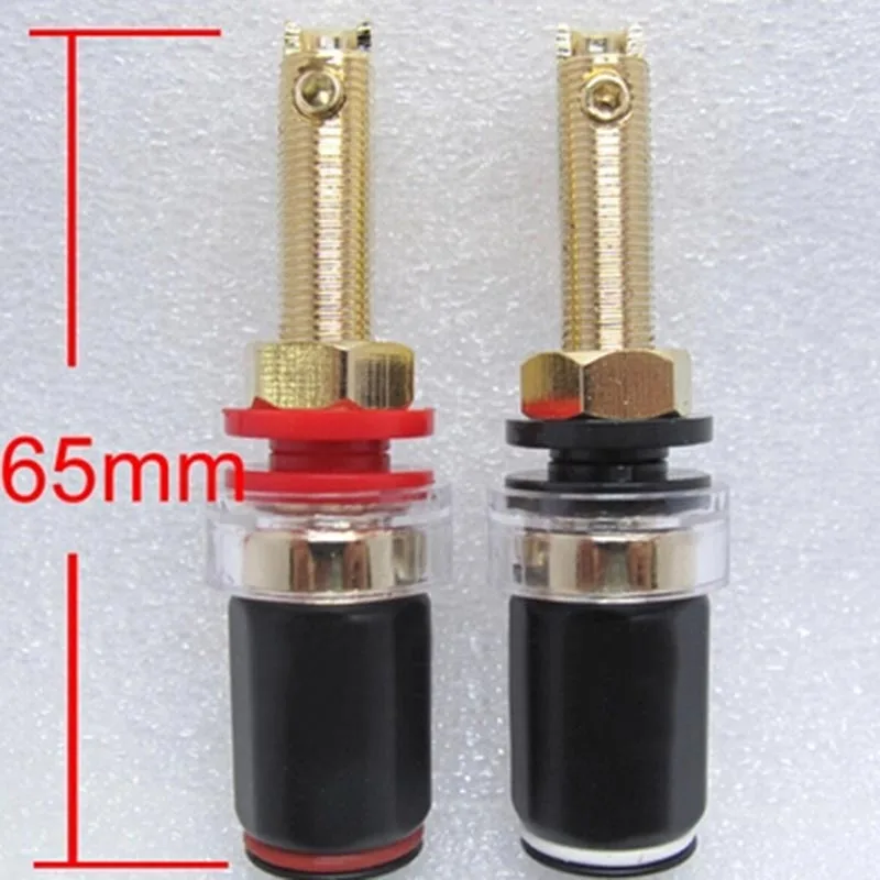A pair Banana connector Gold-plated solder-free banana plug sockets copper terminals New