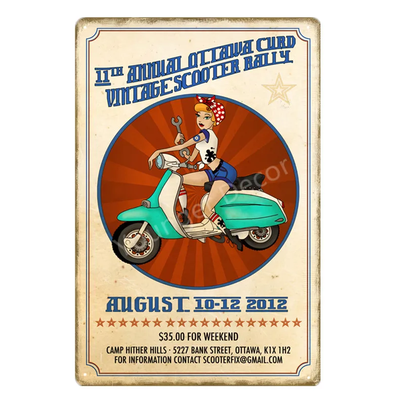 YD0364 Классика Lambretta электромобиль металлический плакат лучшие электромобили знаки стены искусства табличка автомобиль гараж салон магазин домашний декор YD016 - Цвет: YD0364