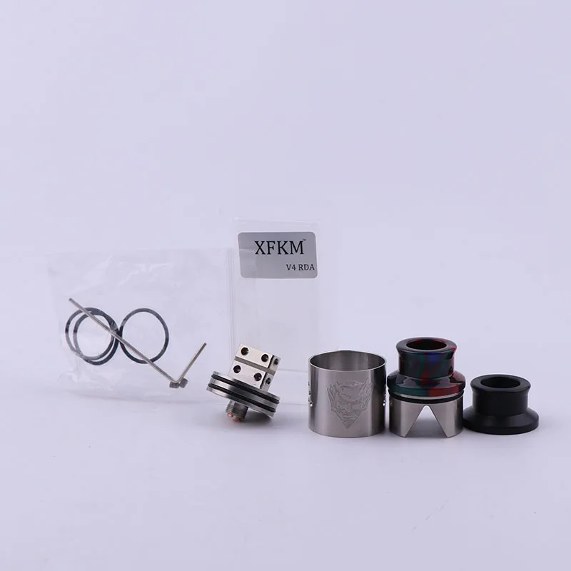 XFKM High quality V4 RDA Atomizers Electronic Cigarette with Resin Drip Tips 24MM Adjustable Airflow Control Fit 510 Mods | Электроника
