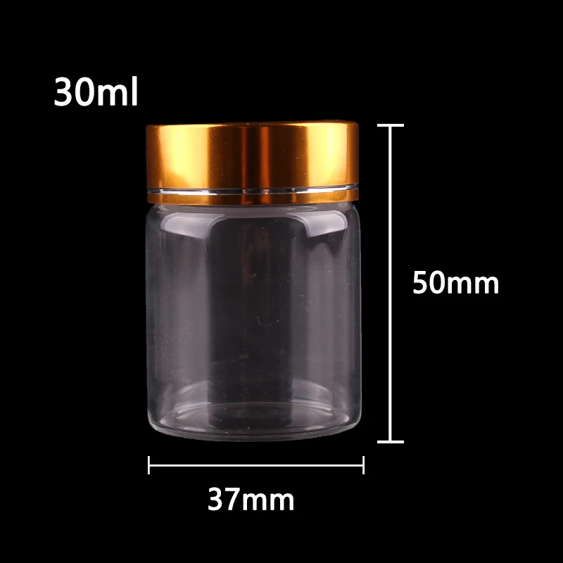 30ml 24x диаметр 37 мм 30 мл/40 мл/50 мл/60 мл прозрачные стеклянные бутылочки для специй банки Террариум с золотистая алюминиевая крышка свадебный подарок ремесло - Цвет: 30ml