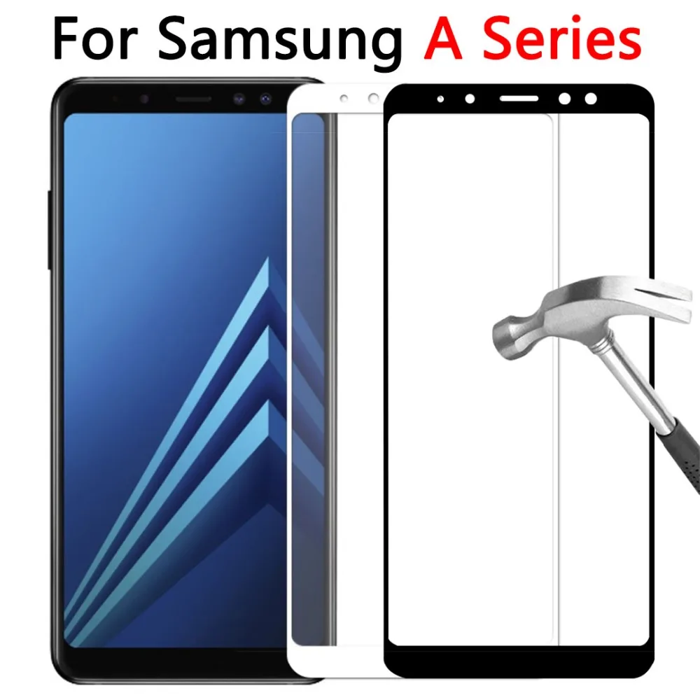 Чехол из закаленного стекла для Samsung A5 A6 A3 Plus A8 2018 2017 2016 Защитное стекло экрана Galaxy