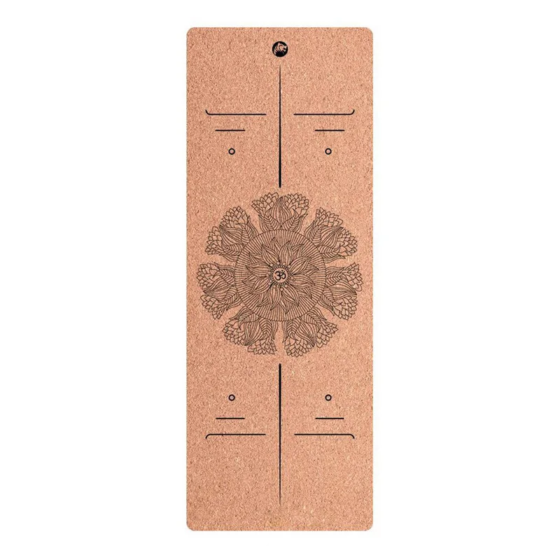 Sevenleaf lotus 183*65 см TPE пробки Нескользящие тренировка фитнес Йога мат позиции линии экологически чистые натуральные матрас Пилатес - Цвет: Sevenleaf lotus