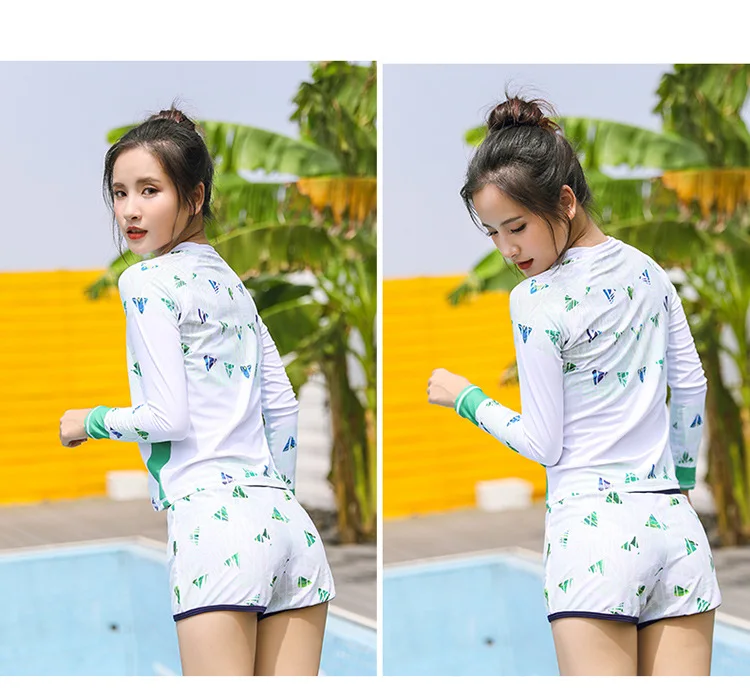 Подростковый купальник Rashguard купальный костюм для женщин с длинным рукавом Plavky купальники полный раздельный танкини больших размеров