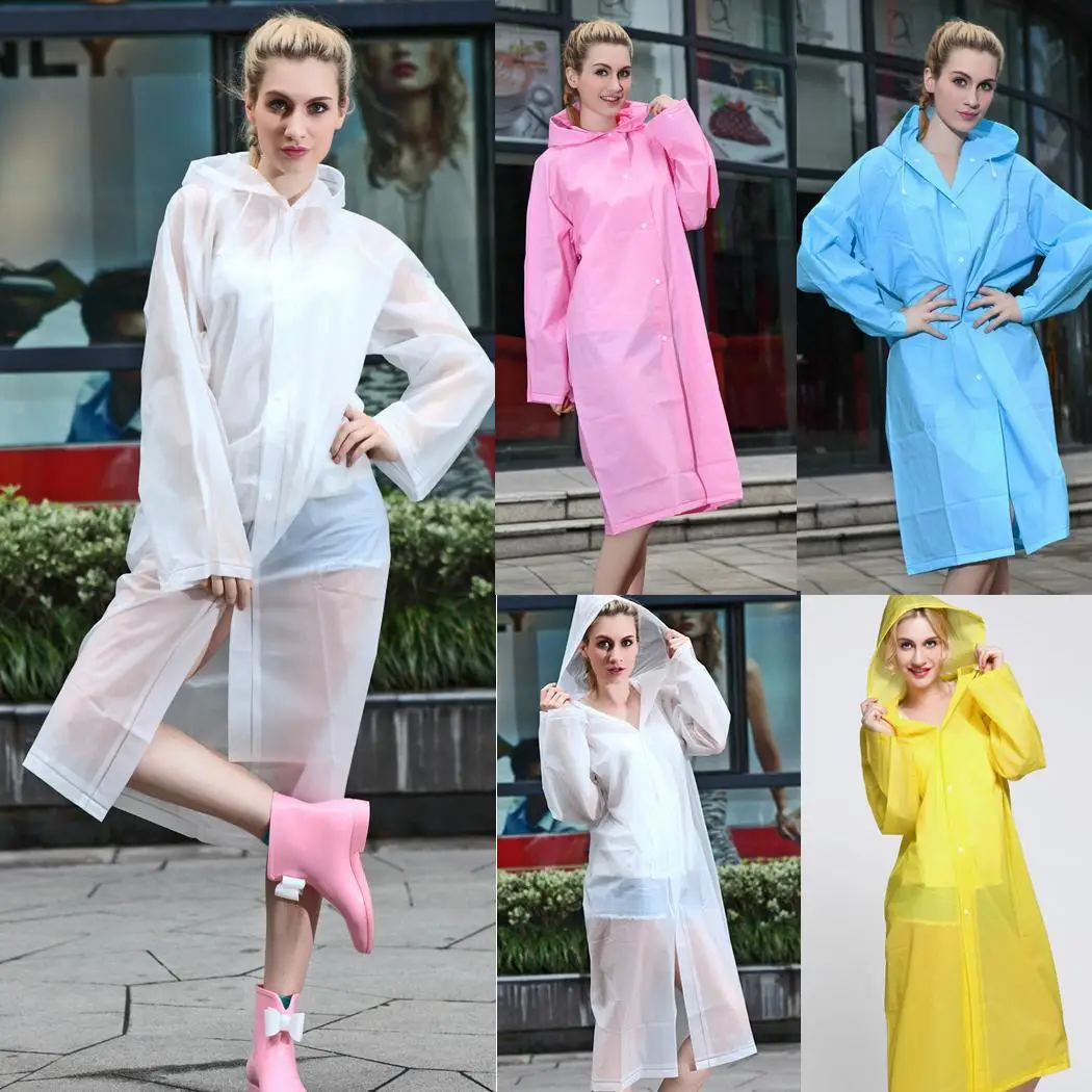 Portable Reusable EVA Adult Raincoat Rain Ponchos With etc Hoods Sleeves No rain ponchos with hoods. | Дом и сад