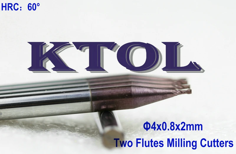 

4x0.8x2mm 60HRC 2 Flute End Cutting Mill Tools CNC Router Bit,Super Micro Tools Tungsten Carbide Milling Cutters for Steel Metal