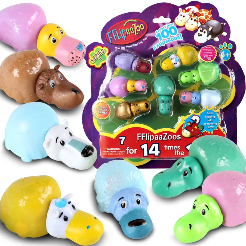 

Novelty Toys for Children iSwap Faces Pops Kids Toy Flip-flop Flipazoo Surprise Stress Relief Doll Animals Two-faced Model Gift
