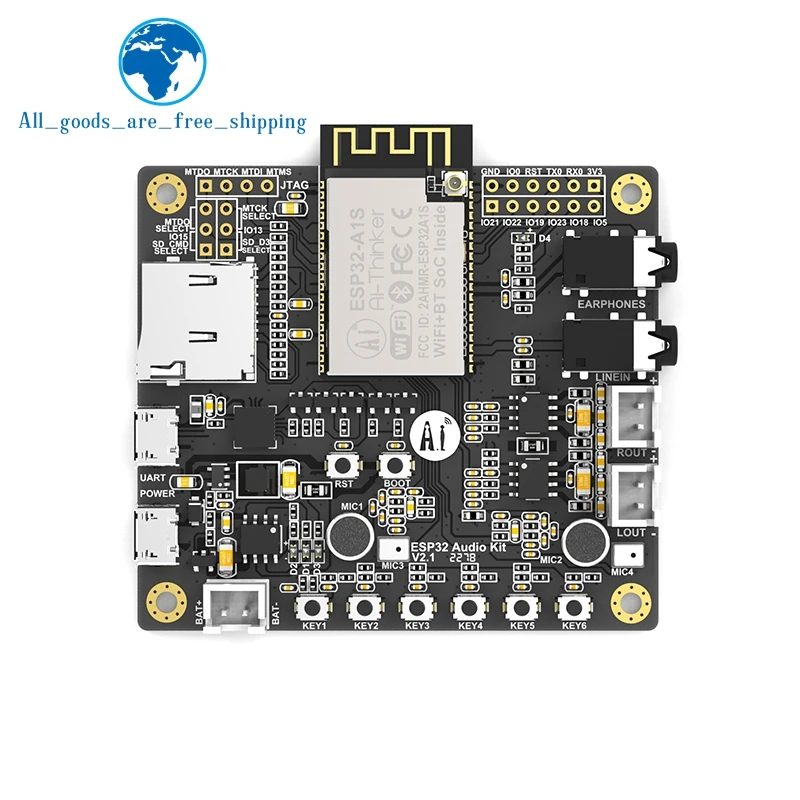 TZT ESP32-Aduio-Kit WiFi+ Bluetooth модуль ESP32 серийный к WiFi/ESP32-Aduio-Kit аудио макетная плата с ESP32-A1S