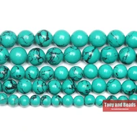 15 natural stone chinese tw green turquoise round loose beads