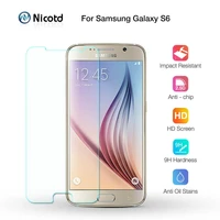 nicotd 9h screen protector for samsung galaxy s6 tempered glass for samsung s6 glass film for galaxy s6 g920f protective film