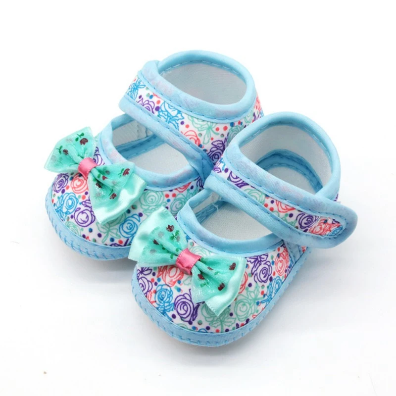 

Summer Baby Girl Breathable Anti-Slip Floral Bow Shoes Casual Sneakers Toddler Soft Soled First Walkers New