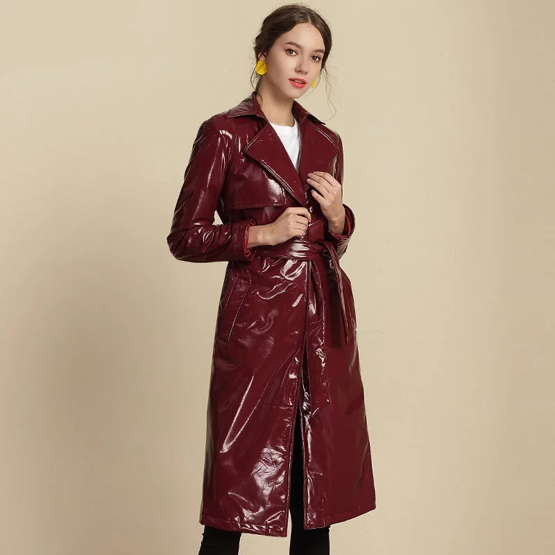 Модные брендовые Глянцевые лакированные кожаные куртки из искусственной кожи
