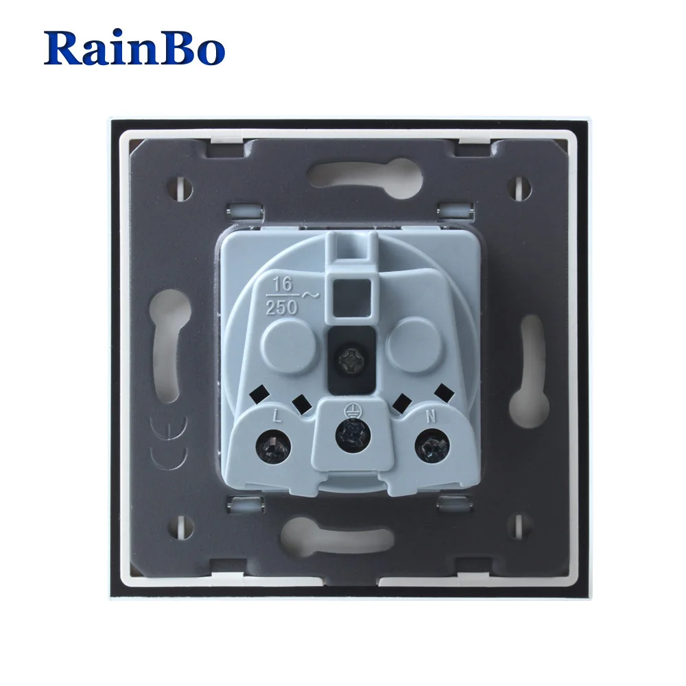 RainBo настенная розетка-новая розетка-стандарт Франции-Хрустальное стекло-панель
