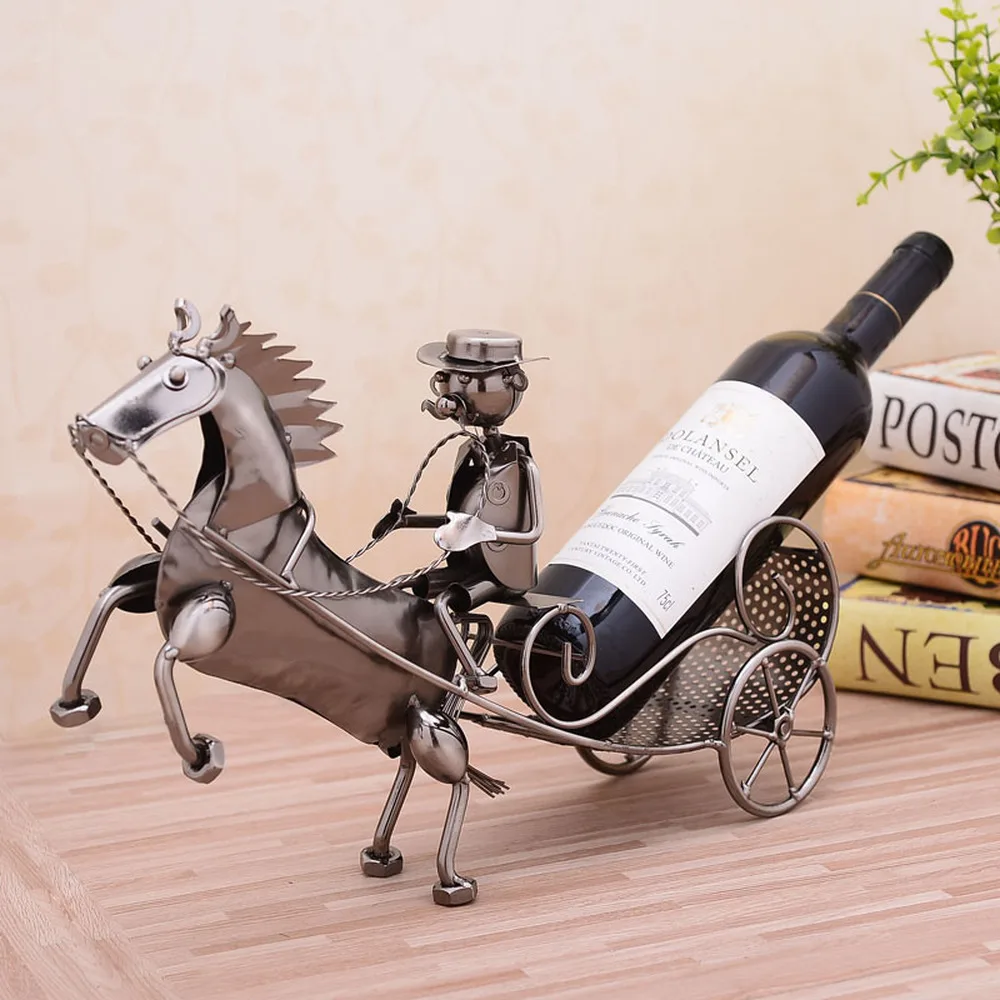 

A PCS Carriage Wine Rack Wine Cabinet Decoration Home Modern Model House Kitchen Decoration Wedding Gift (Without Wine) AP517924