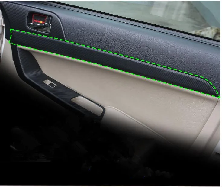 Carbin Fibre Внутренняя дверь панель декорированная наклейка для Mitsubishi Lancer 4 шт./компл.