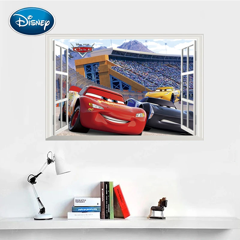 Disney cartoon McQueen Автомобильная наклейка гоночная Автомобильная наклейка с окном