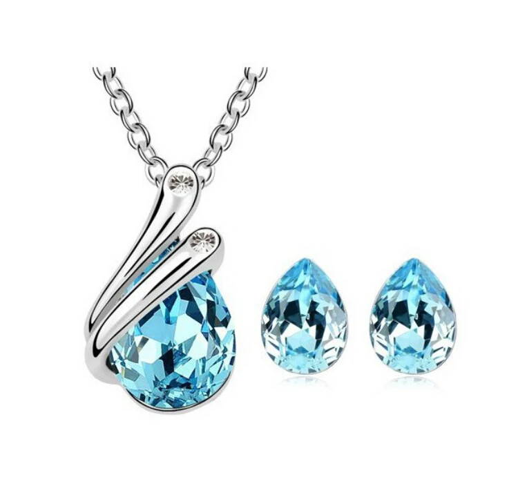 OMH оптовая продажа модные комплекты ювелирных изделий из 18 карат белого золота с