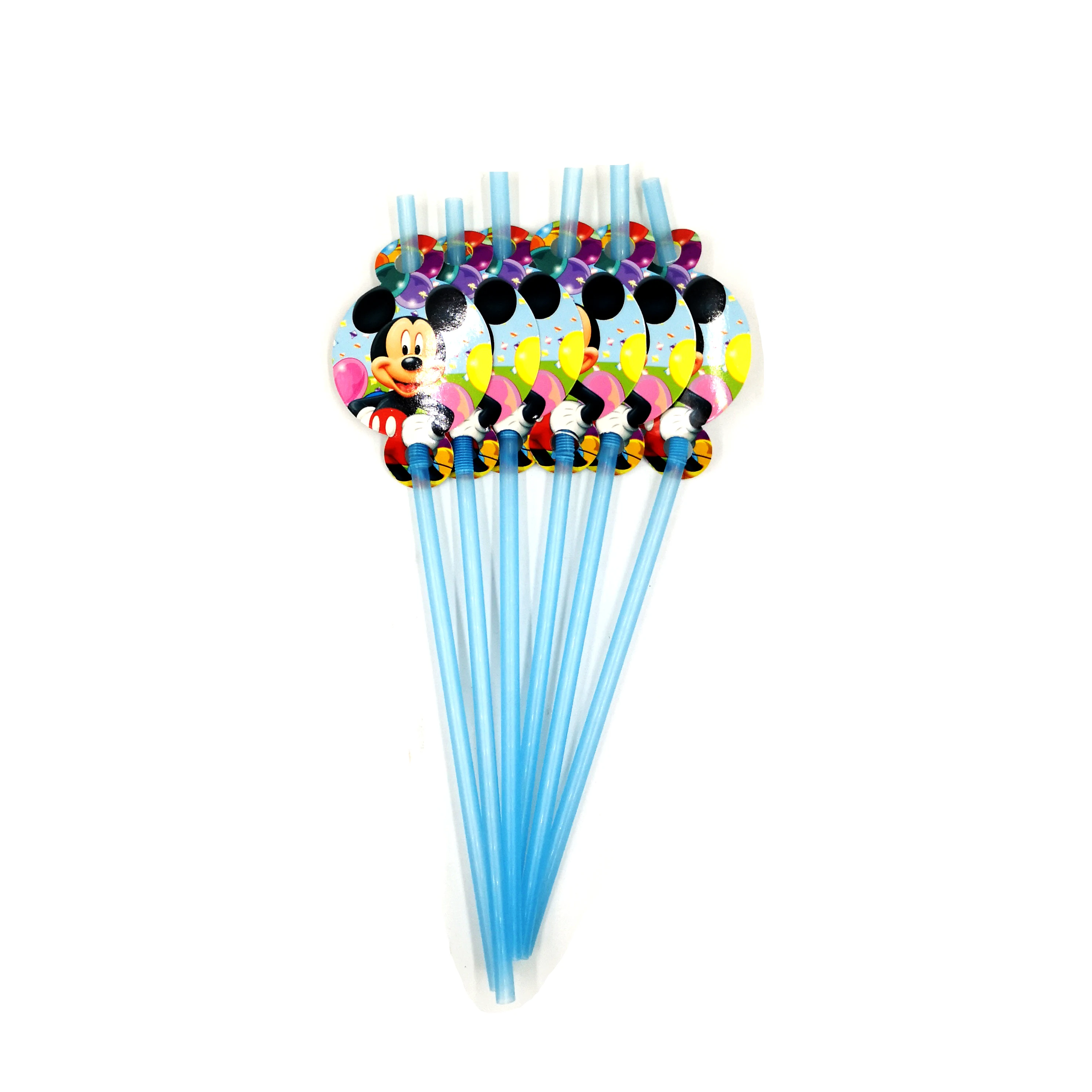 Mickey Mouse Kids Birthday Cartoon Theme Tableware Party Supplies Festival Decoration Favors For Boys And Girls Baby Shower Hot - Цвет: straw