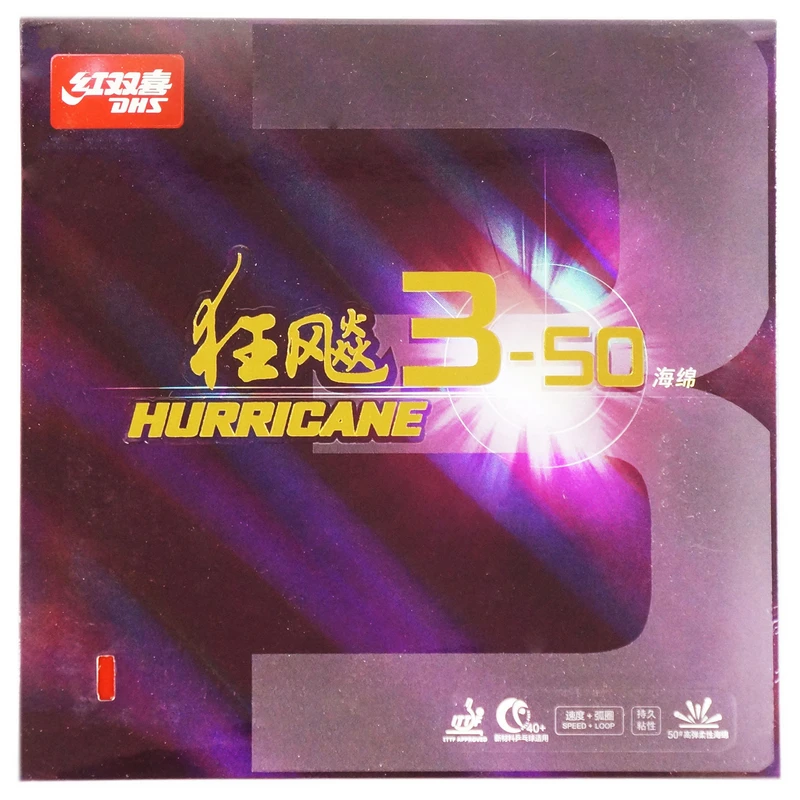Оригинальный Dhs Hurricane 3 50 каучук для настольного тенниса 350 пипсов прыщи пинг понга